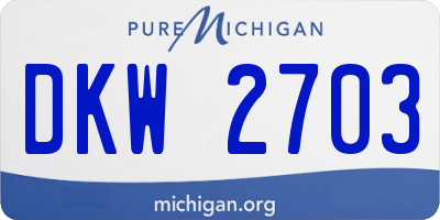 MI license plate DKW2703