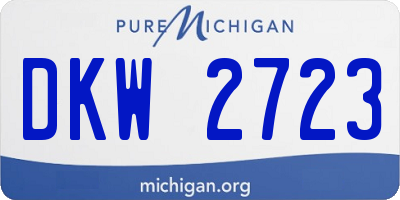 MI license plate DKW2723