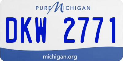 MI license plate DKW2771