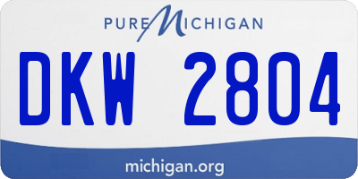 MI license plate DKW2804