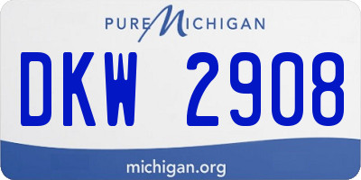 MI license plate DKW2908