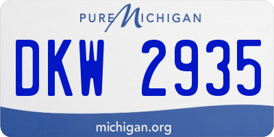 MI license plate DKW2935