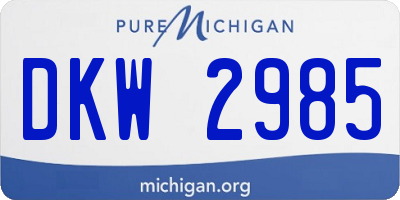 MI license plate DKW2985
