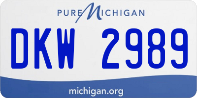 MI license plate DKW2989