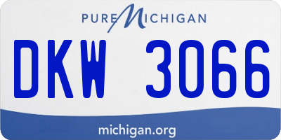 MI license plate DKW3066