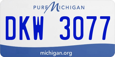 MI license plate DKW3077