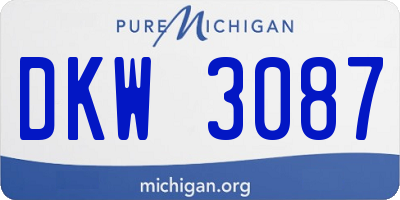 MI license plate DKW3087