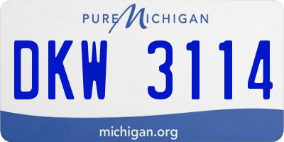 MI license plate DKW3114