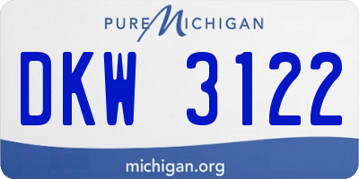 MI license plate DKW3122