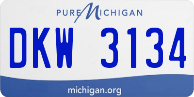 MI license plate DKW3134