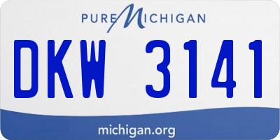 MI license plate DKW3141