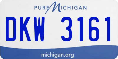 MI license plate DKW3161