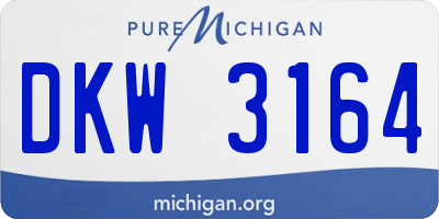 MI license plate DKW3164