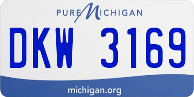 MI license plate DKW3169