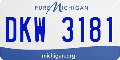 MI license plate DKW3181