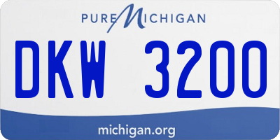 MI license plate DKW3200