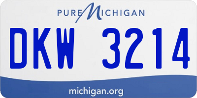 MI license plate DKW3214