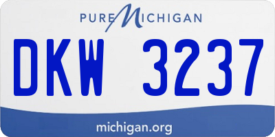 MI license plate DKW3237