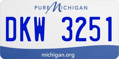MI license plate DKW3251
