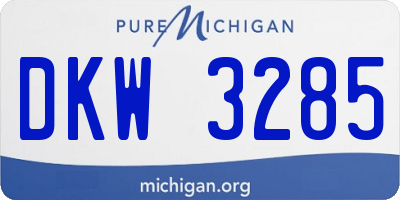 MI license plate DKW3285