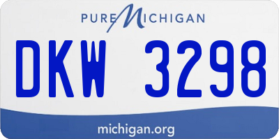 MI license plate DKW3298