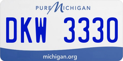 MI license plate DKW3330