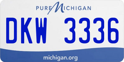 MI license plate DKW3336