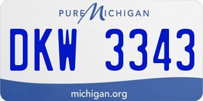 MI license plate DKW3343