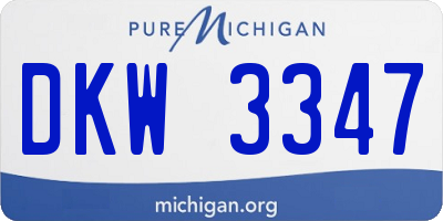 MI license plate DKW3347