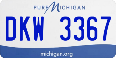 MI license plate DKW3367