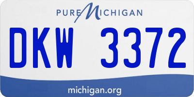 MI license plate DKW3372