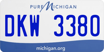 MI license plate DKW3380