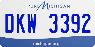 MI license plate DKW3392