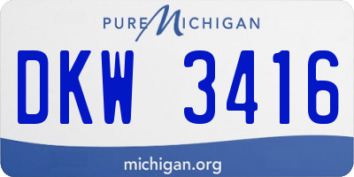 MI license plate DKW3416