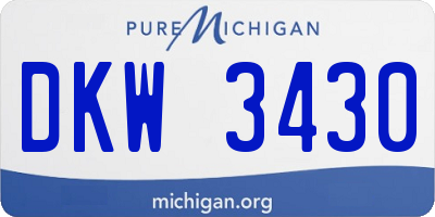 MI license plate DKW3430