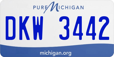 MI license plate DKW3442