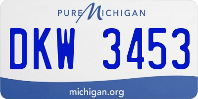MI license plate DKW3453