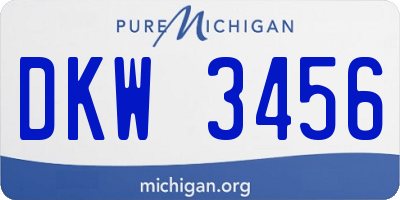 MI license plate DKW3456