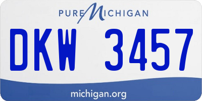 MI license plate DKW3457