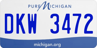 MI license plate DKW3472