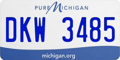MI license plate DKW3485