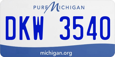 MI license plate DKW3540