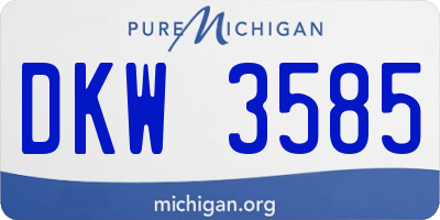 MI license plate DKW3585