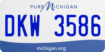 MI license plate DKW3586