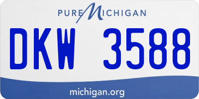 MI license plate DKW3588