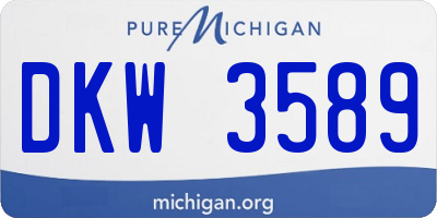 MI license plate DKW3589