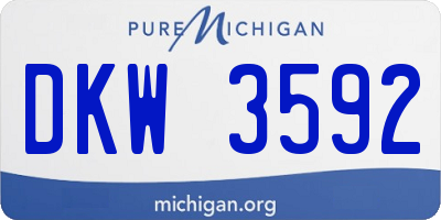 MI license plate DKW3592