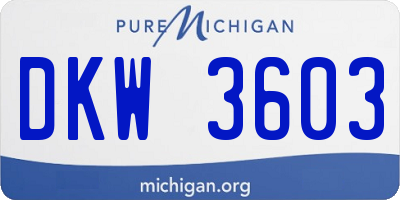 MI license plate DKW3603