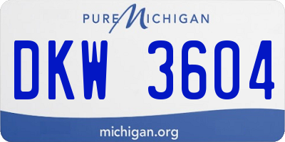 MI license plate DKW3604