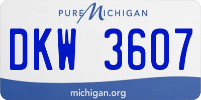 MI license plate DKW3607